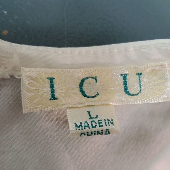 I.C.U. white sleevless blouse, lattice‎ back size  large. Office, school.… - Picture 7 of 9